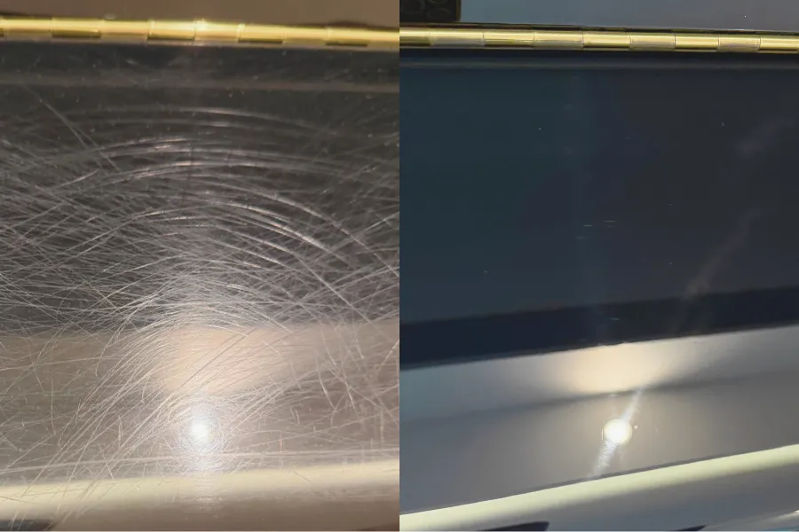 Piano cabinet scratch repair and restoration